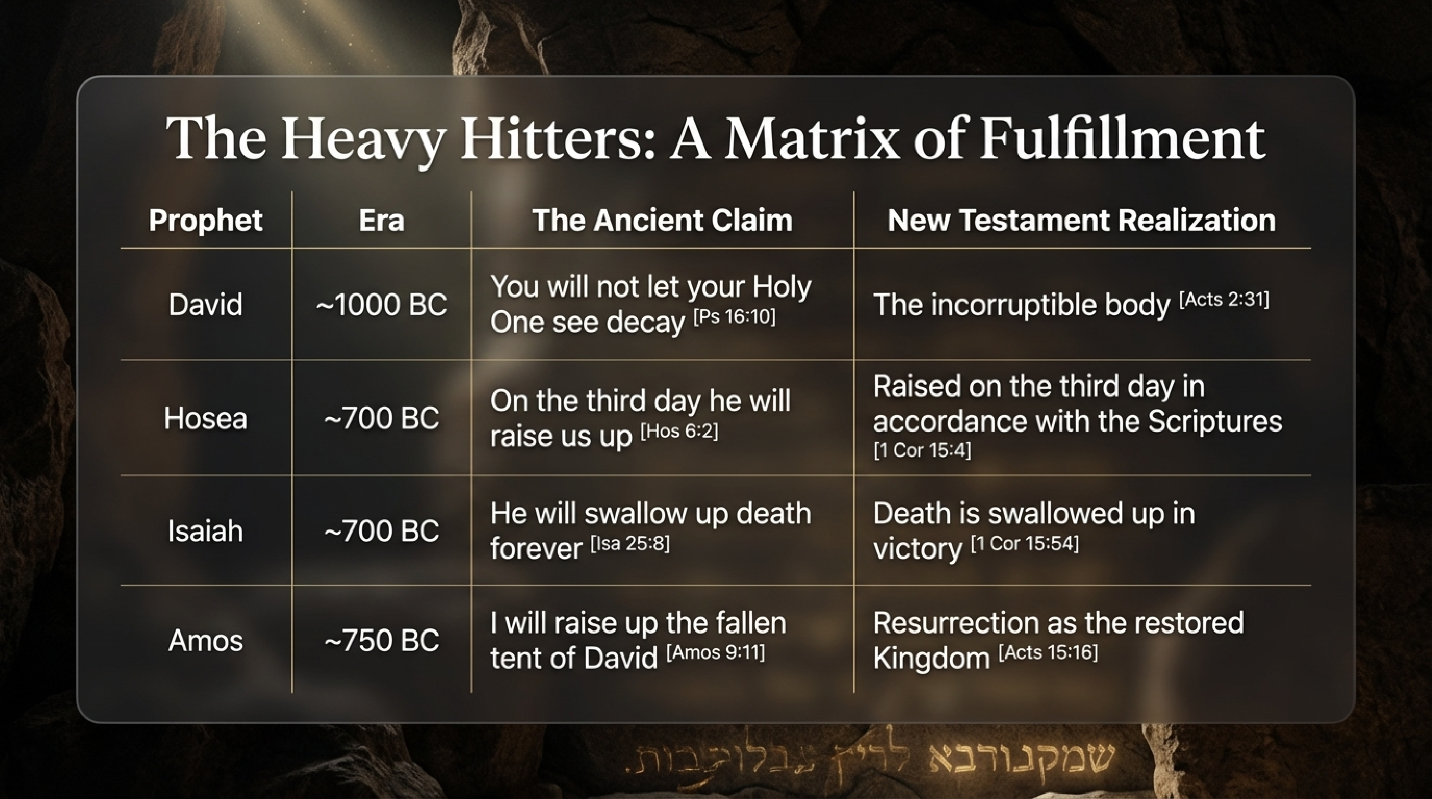 The Heavy Hitters — Matrix of Fulfillment