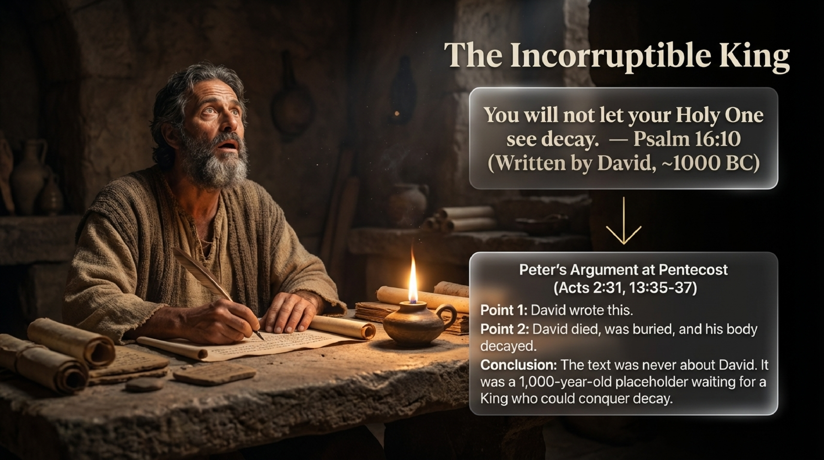 The Incorruptible King — Psalm 16:10 to Acts 2:31