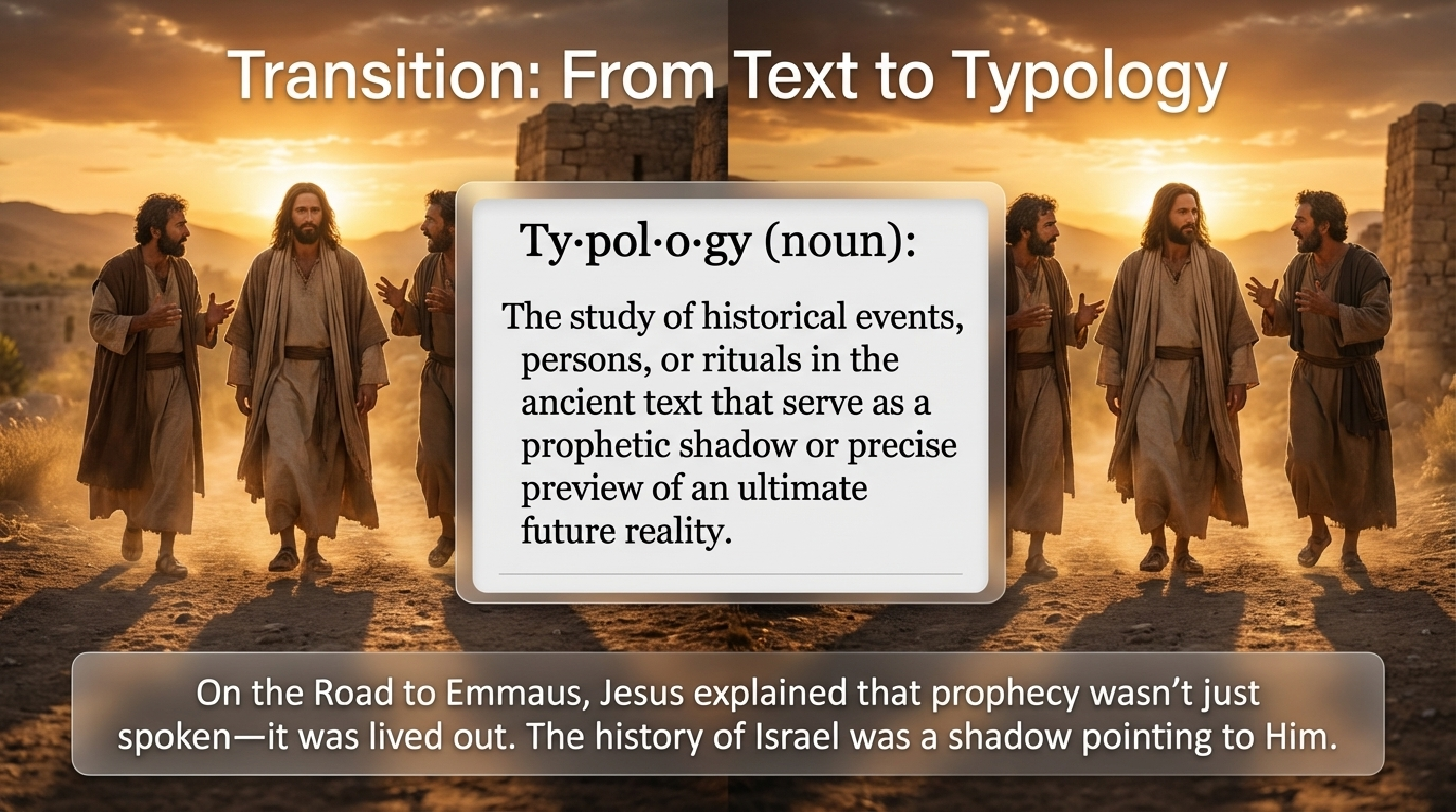 From Text to Typology — Road to Emmaus