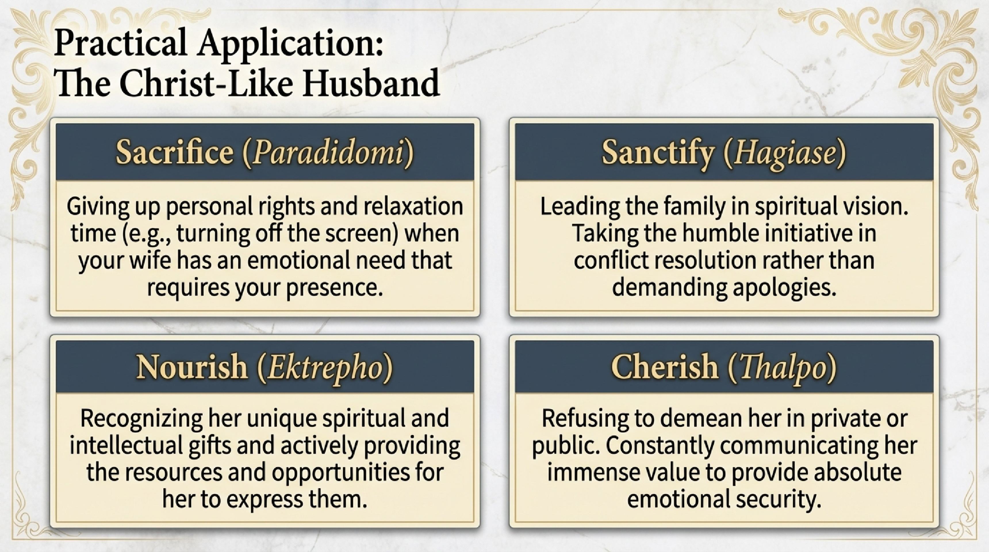The Christ-Like Husband — Four Verbs in Practice